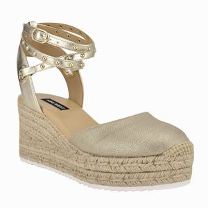 Nine West Adore Espadrille Wedge Sandals - Gold - Ireland (SH1098246)